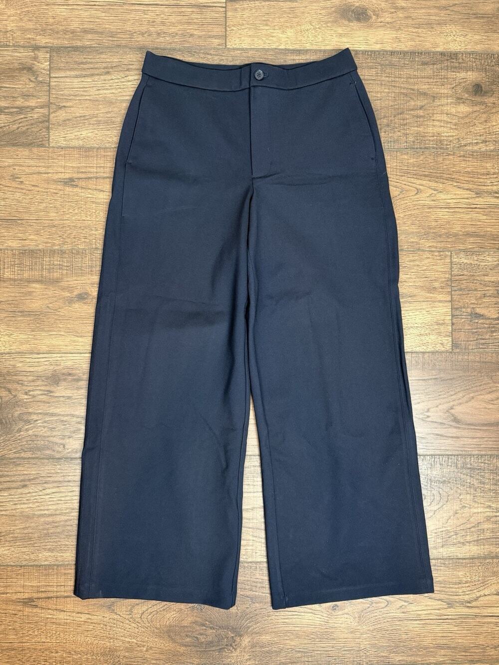 Banana Republic Navy Blue Wide Leg High Rise Ponte Pant Sz Medium NWT